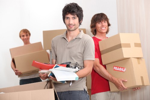 Packed household items ready for transport by house movers